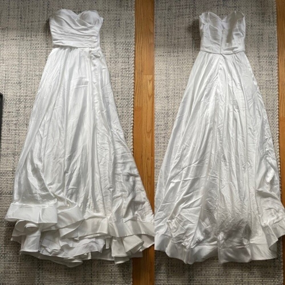 La Femme Strapless Slit Satin Ballgown 2 - Picture 7 of 7